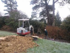 Main Lawn electric trench